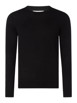 Neu ? Selected Homme Pullover Mit Merinowoll-Anteil Modell 'Town' - Schwarz ?